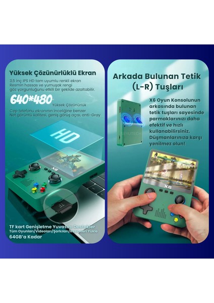 X6 Oyun Konsolu Yeni Nesil El Atarisi 10.000+ Oyun modelleri