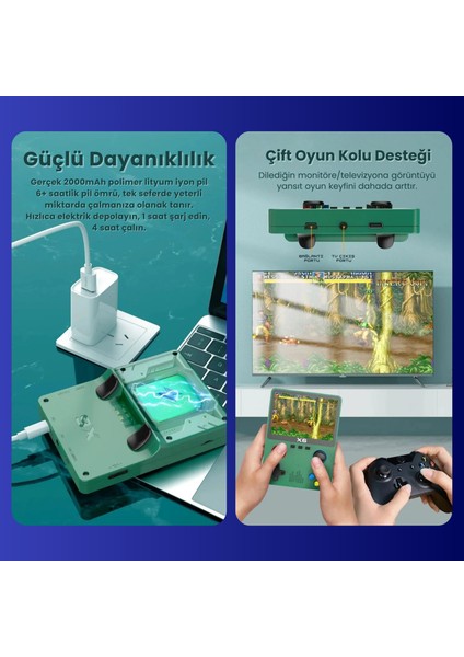 X6 Oyun Konsolu Yeni Nesil El Atarisi 10.000+ Oyun fırsatları