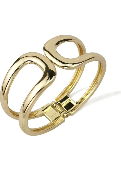 Vıp Gold Geometrik Kalın Kelepçe Bileklik modelleri