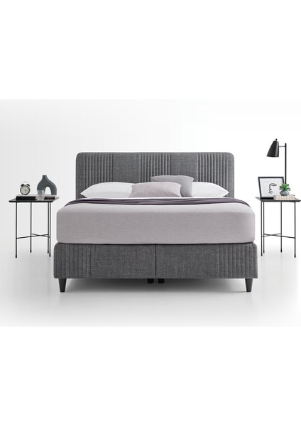 Bedding Wool Sense Tek Kişilik Baza - Başlık Set - Koyu Gri fiyatları