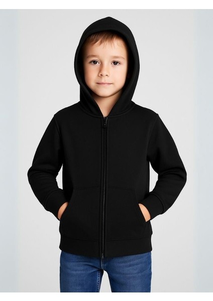 Çocuk Fermuarlı Ince Mevsimlik Basic Kapüşonlu Okul Hırkası fırsatları