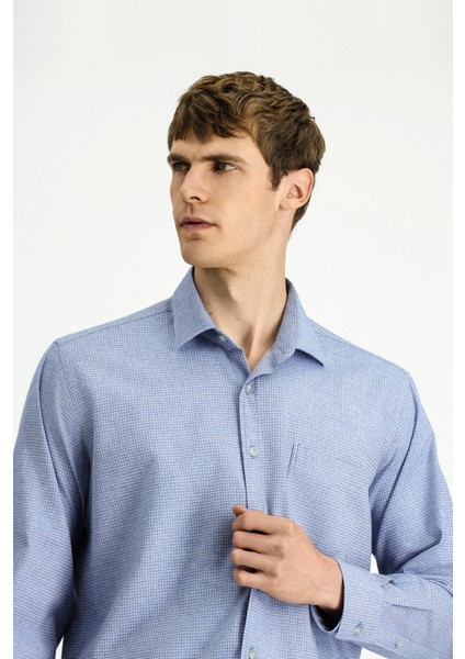 Uzun Kol Regular Fit Desenli Pamuklu Oduncu Gömlek modelleri