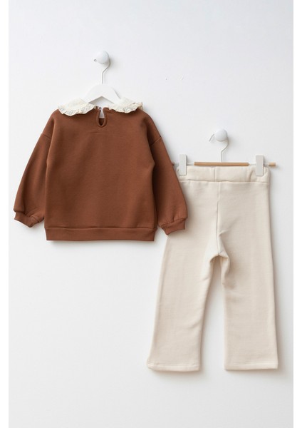Baskılı Brode Yakalı Kız Çocuk Alt Üst Takım fiyatları
