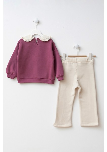 Baskılı Brode Yakalı Kız Çocuk Alt Üst Takım fiyatları