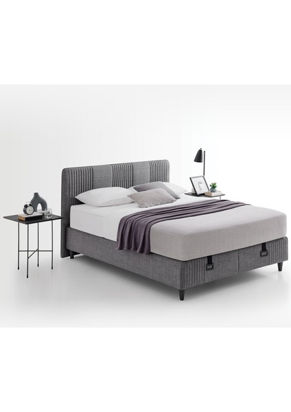 Bedding Wool Sense Çift Kişilik Baza - Başlık Set - Koyu Gri