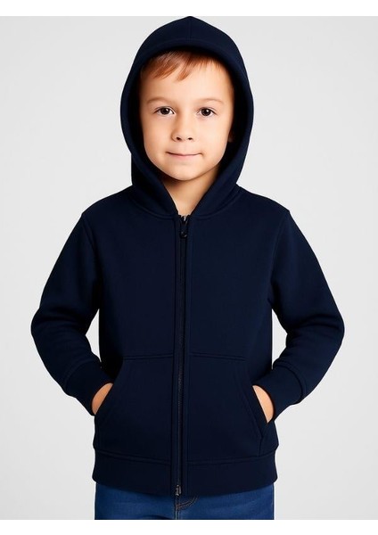 Çocuk Fermuarlı Ince Mevsimlik Basic Kapüşonlu Okul Hırkası modelleri