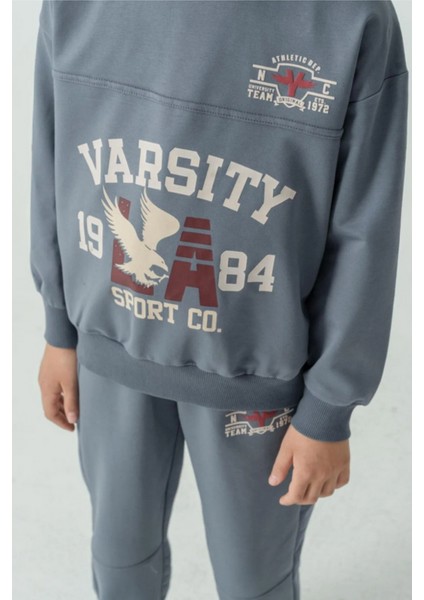 Erkek Çocuk Varsity Baskılı Alt Üst Eşofman Takımı AK7959 fırsatları