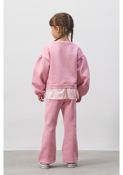 Baskılı Brode Detaylı Kız Çocuk Alt Üst Takım modelleri