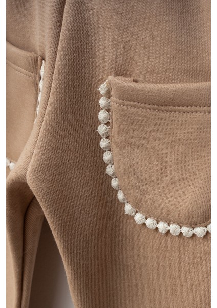 Fiyonk Detaylı Nakışlı Cepli Kız Çocuk Alt Üst Takım fırsatları