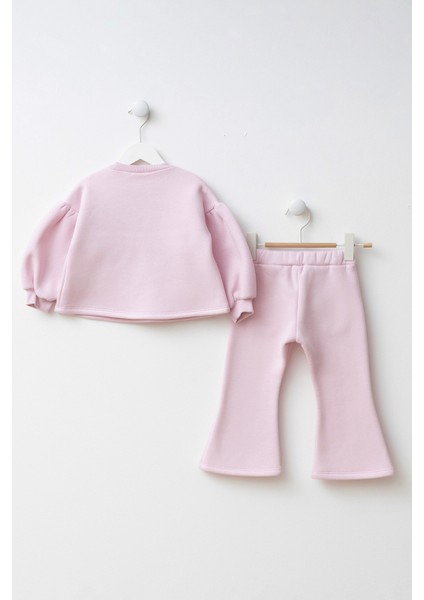 Fiyonk Detaylı Nakışlı Cepli Kız Çocuk Alt Üst Takım fiyatları
