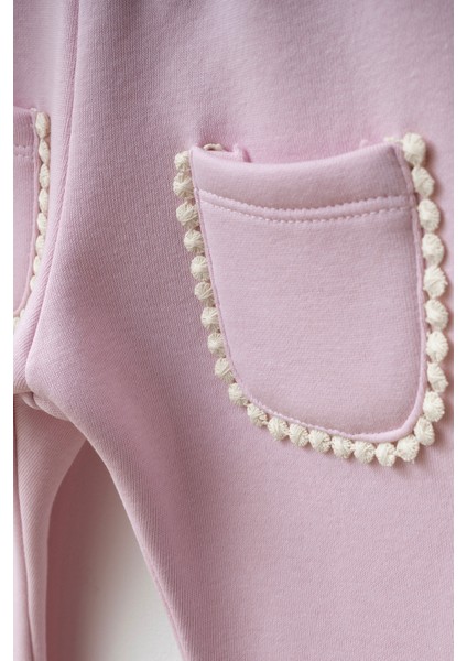 Fiyonk Detaylı Nakışlı Cepli Kız Çocuk Alt Üst Takım fırsatları