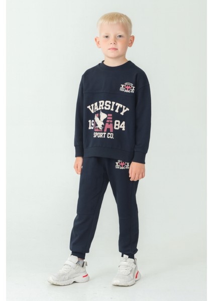 Erkek Çocuk Varsity Baskılı Alt Üst Eşofman Takımı AK7959 modelleri