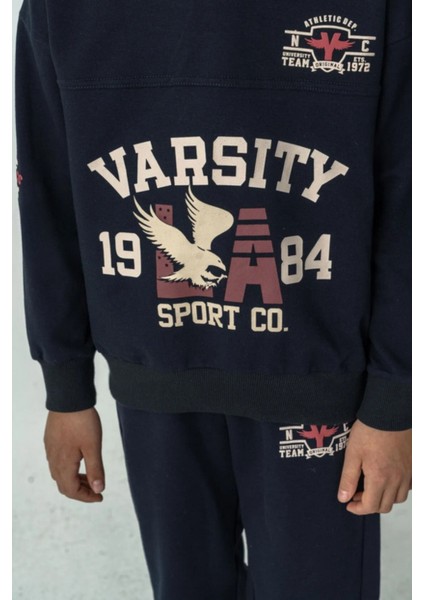 Erkek Çocuk Varsity Baskılı Alt Üst Eşofman Takımı AK7959 fırsatları