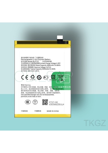 - Oppo A5 2020 - BLP-727 - Batarya Pil Orijinal Sıfır