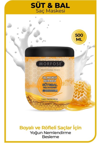 Süt & Bal Saç Maskesi Kuru Saçlar İçin Onarıcı Etki 500 ml Yoğun Nemlendirme
