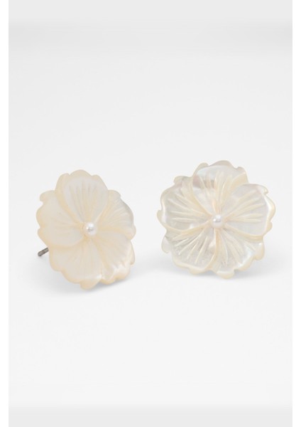 Camelliaa Kadın Küpe - Beyaz