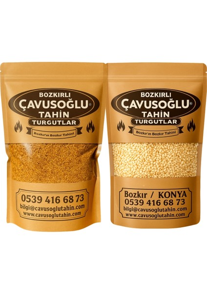 Bozkırlı Çavuşoğlu Odun Ateşinde Kavrulmuş Susam 500 gr + Kavrulmamış Beyaz Çiğ Susam 500 gr