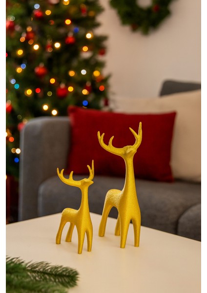 Parlak 2'li Geometrik Şık Geyik Seti