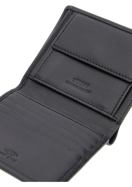 Erkek Rfıd Korumalı Logolu Deri Cüzdan - Siyah modelleri