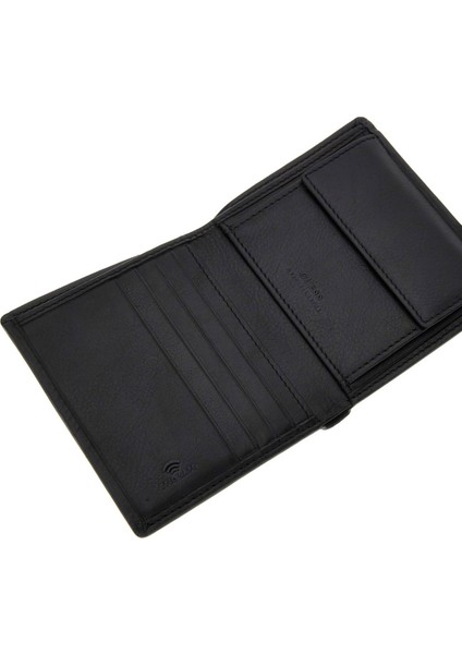 Erkek Rfıd Korumalı Logolu Deri Cüzdan - Siyah fırsatları