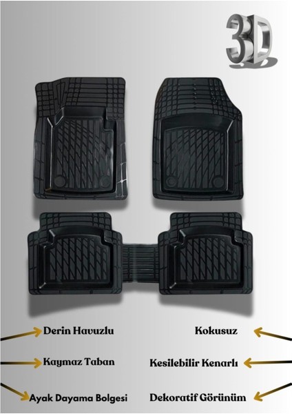 Kia Soul 2024 Uyumlu 3D Havuzlu Paspas Özel Üretim Termoplastik Sağlıklı Malzeme fiyatları