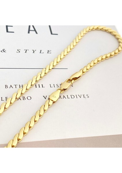 Ezme Kolye Ezme Burgu Kadın Kolye Kararmaz Xuping 14 Ayar Gold 50CM