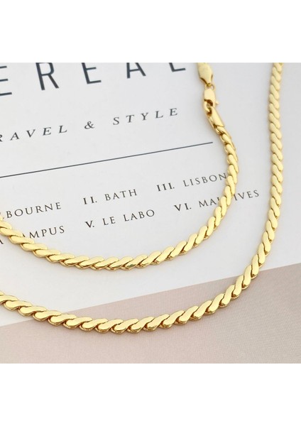 Ezme Kolye Ezme Burgu Kadın Kolye Kararmaz Xuping 14 Ayar Gold 50CM fırsatları