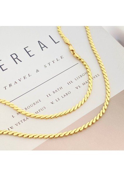 Ezme Kolye Ezme Burgu Kadın Kolye Kararmaz Xuping 14 Ayar Gold 50CM