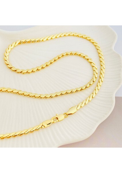 Ezme Kolye Ezme Burgu Kadın Kolye Kararmaz Xuping 14 Ayar Gold 50CM