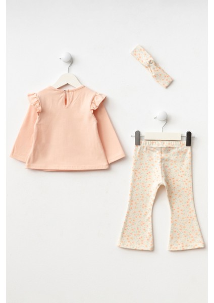 Omzu Fırfırlı Bandanalı Çiçek Baskılı Taytlı Kız Bebek Alt Üst Takım fiyatları