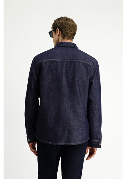 Uzun Kol Regular Fit Pamuk Spor Denim Gömlek / Mont indirimleri