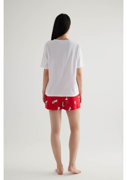 Kadın Pamuklu Kısa Kollu Şortlu Pijama Takımı fırsatları