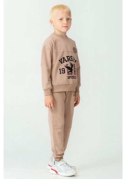 Erkek Çocuk Varsity Baskılı Alt Üst Eşofman Takımı AK7959 modelleri