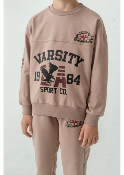 Erkek Çocuk Varsity Baskılı Alt Üst Eşofman Takımı AK7959 fırsatları