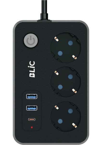 Akım Korumalı Priz, 3x Priz Soketi, 2x USB Girişi, 1x Type-C Girişi, Tasarruflu Uzatma Kablosu, Çocuk Korumalı Adaptör (2 Metre) fiyatları