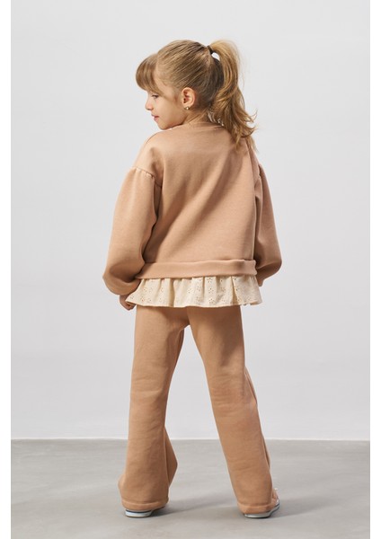 Baskılı Brode Detaylı Kız Çocuk Alt Üst Takım fiyatları