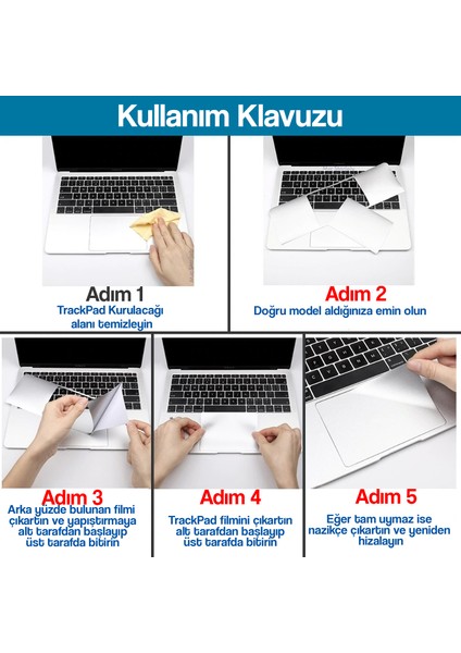 Macbook Air M4-M3-M2 15 Inç Sticker Film Koruyucu Touchpad Trackpad (15.3” Air) A2941 A3114 A3241 ile Uyumlu