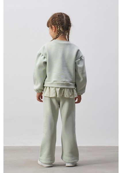 Baskılı Brode Detaylı Kız Çocuk Alt Üst Takım fiyatları