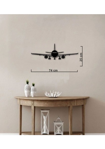 Uçak Silüeti 5 Metal Tablo Pilot - Havacı - Uçak Tutkunu