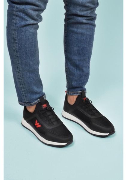 Apollo 166 M Siyah-Kırmızı Fileli Hafif Erkek Spor Ayakkabı modelleri