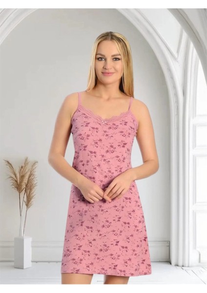 Kadın Dantelli Ip Askılı Likralı Penye Gecelik - Atlet Şort - Atlet Külot Takım 3 Lü Çeyizlik Takım modelleri