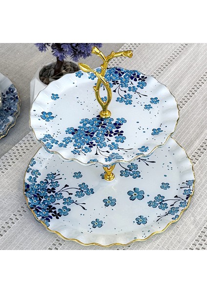 Glore Safir Altın Yaldızlı Cam Kurabiyelik