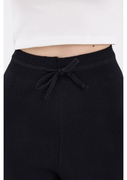 Siyah Yüksek Bel Triko Palazzo Kadın Pantolon 2251 fırsatları