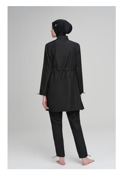 6026 Siyah Dokuma 5 Parça Tesettür Mayo Takımı modelleri