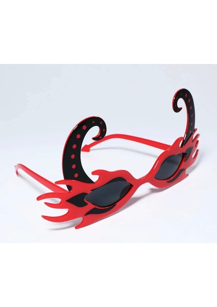 Siyah Boynuzlu Kırmızı Renk Alevli Parti Gözlüğü 21X10 cm modelleri