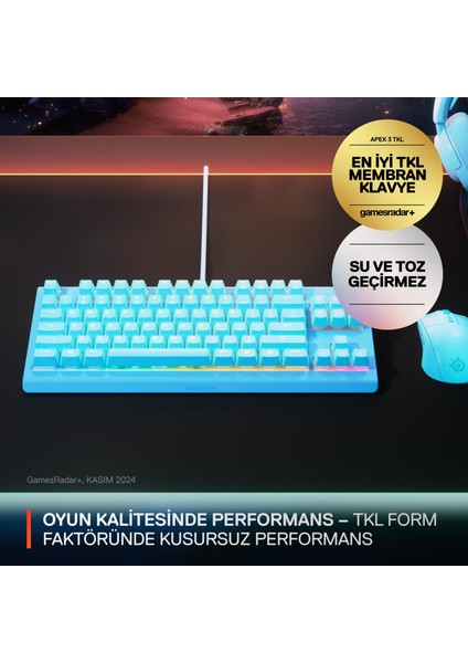 Apex 3 Tkl Rgb Suya ve Toza Dayanıklı Türkçe Gaming Klavye – Mavi fiyatları