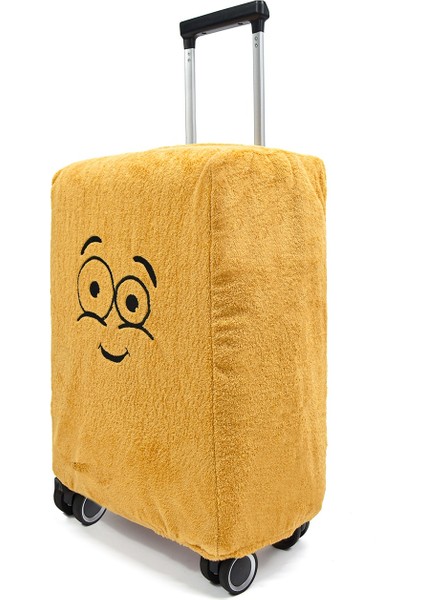 Ayıcı Gülen Yüz Desenli Bavul-Valiz Koruyucu Kılıf | Seyahatlere Neşe Katın modelleri