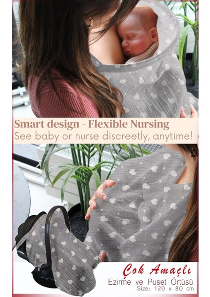 Balenli Emzirme Örtüsü Organik Kumaş 80X100 cm Emzirme Önlüğü %100 Pamuk fiyatları