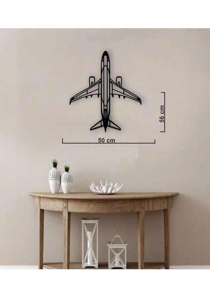 Uçak Silüeti Metal Duvar Tablo Pilot - Havacı - Uçak Tutkunu