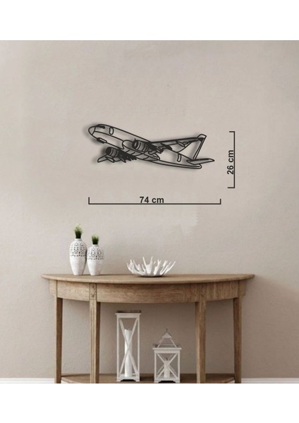 Yolcu Uçak Silüeti Metal Tablo Pilot - Havacı - Uçak Tutkunu